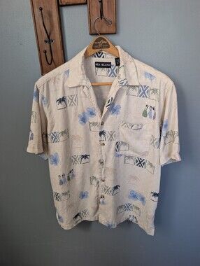 SILK Men’s Hawaiian Print Short-Sleeve Shirt by Sea Island